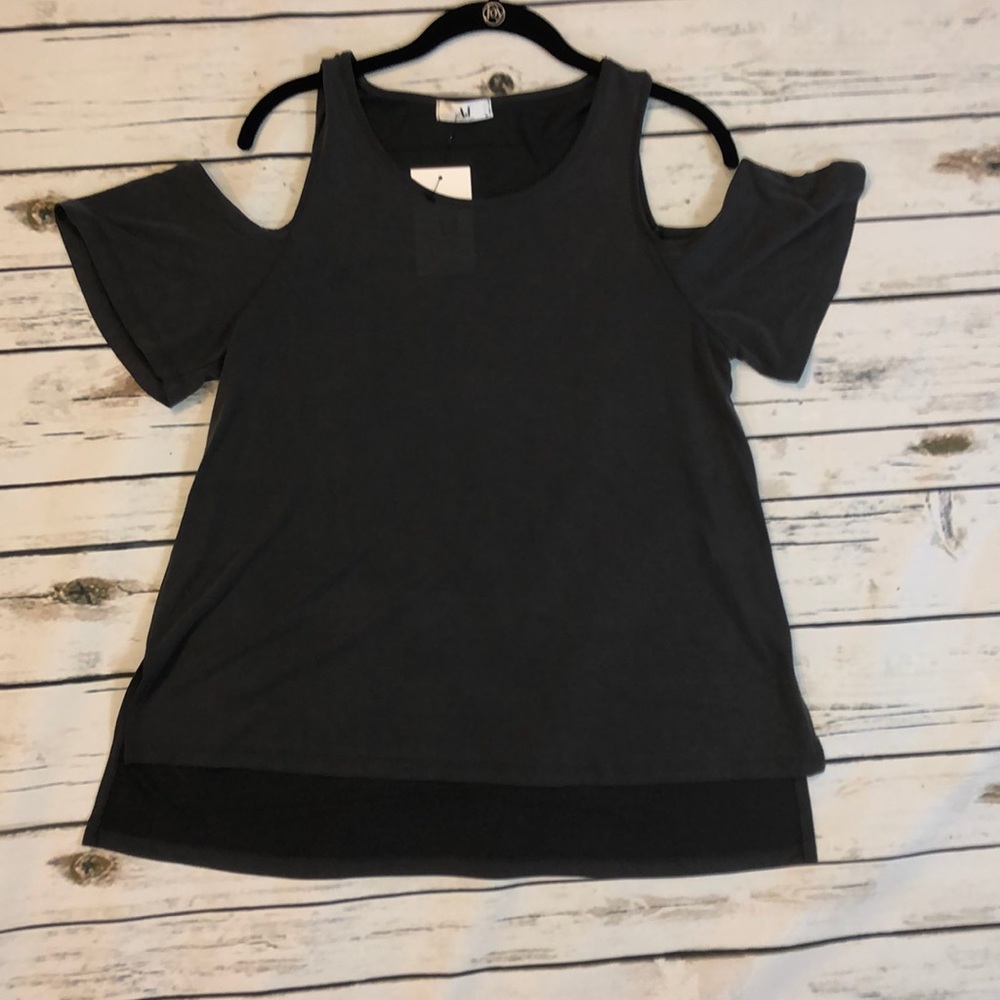 Amelia James Dark Charcoal Gray Charlotte M Top